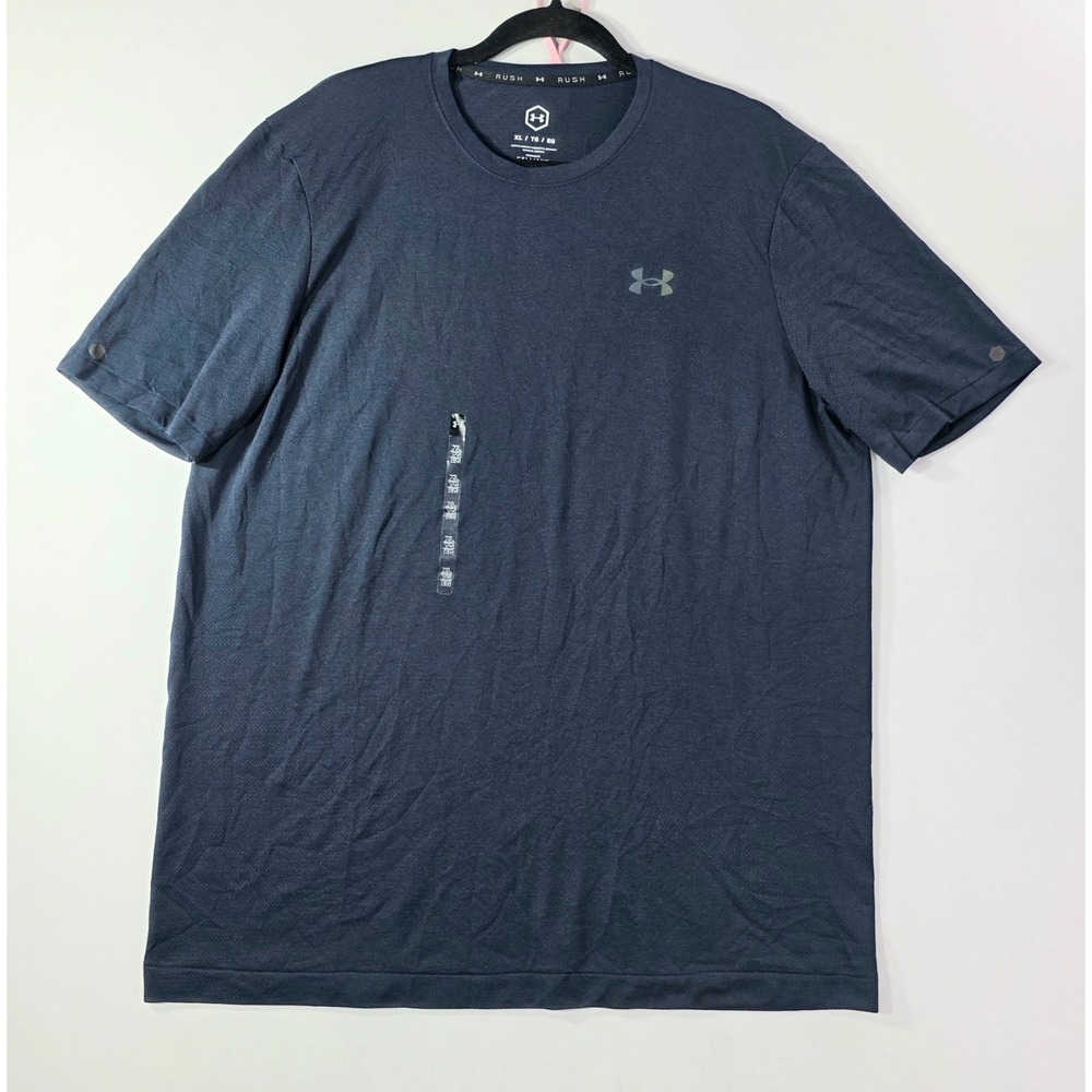 Under Armour Rush Seamless GeoSport SS Shirt Mens XL Navy